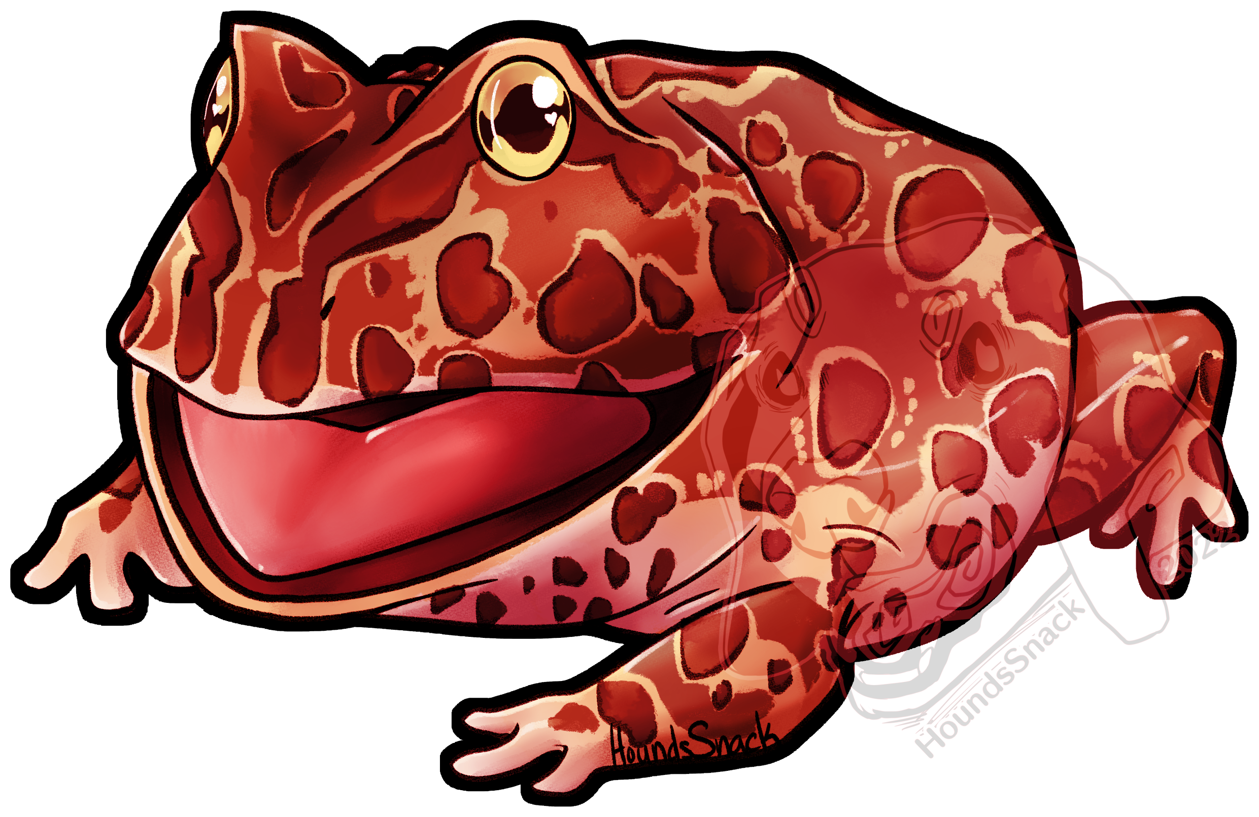 Strawberry PacMan Frog artwork